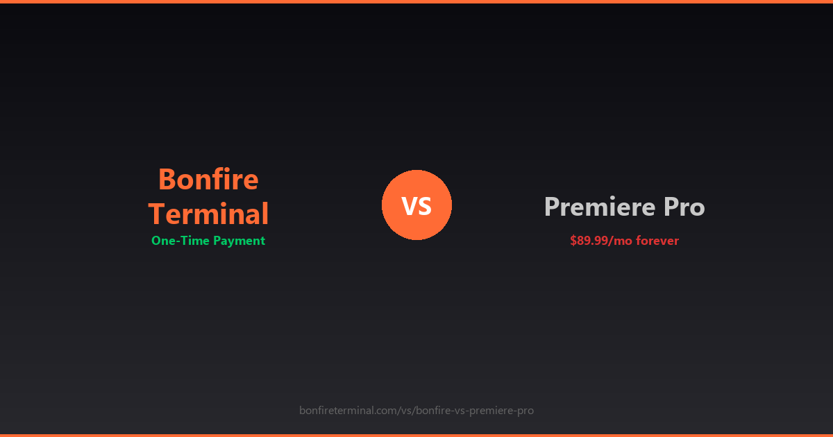 Bonfire Terminal vs Adobe Premiere Pro comparison review 2026